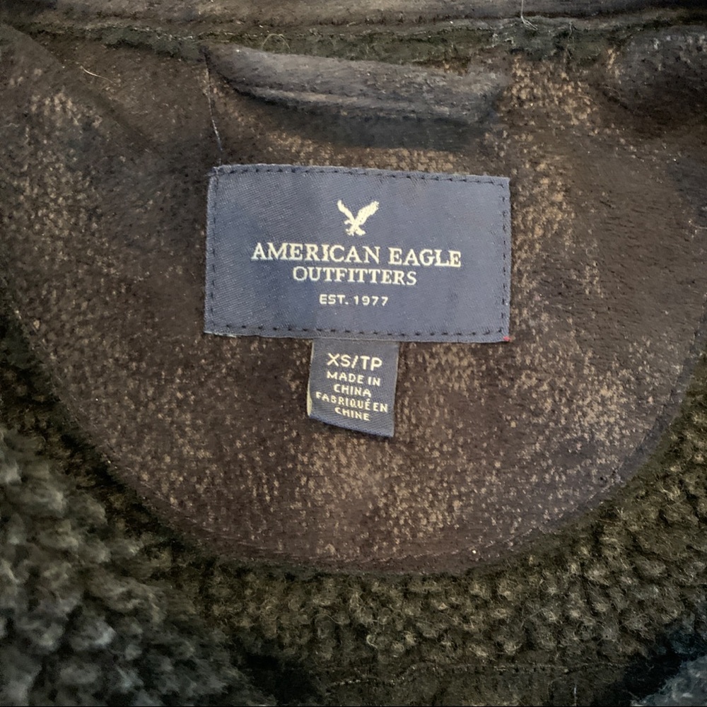 American Eagle Black Sherpa Lined Jacket Size: XS - Picture 4 of 7